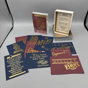 Vtg Interchangable Quotation Inspirational Cards Lucite Acrylic Block Desk Decor